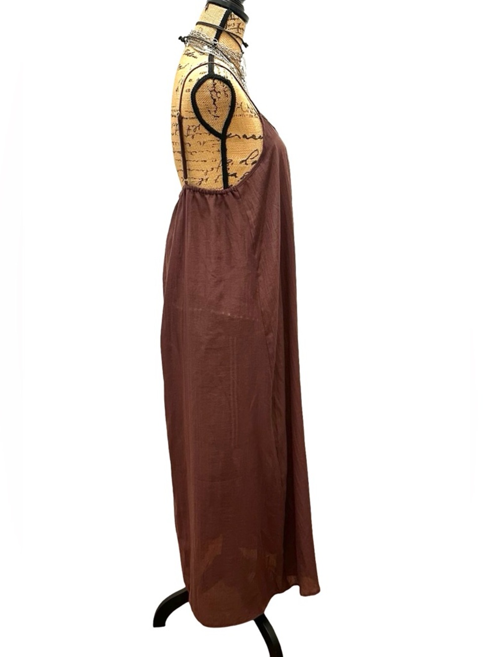 NEW - DOTTI Women's Chocolate Brown Maxi Flowing Summer Dress SIZE MEDIUM - Picture 9 of 16